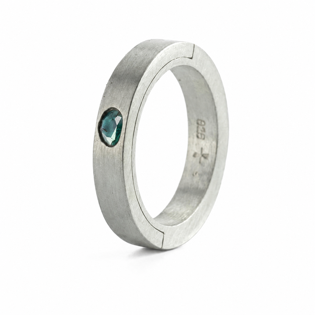 Blue Diamond Slab Ring