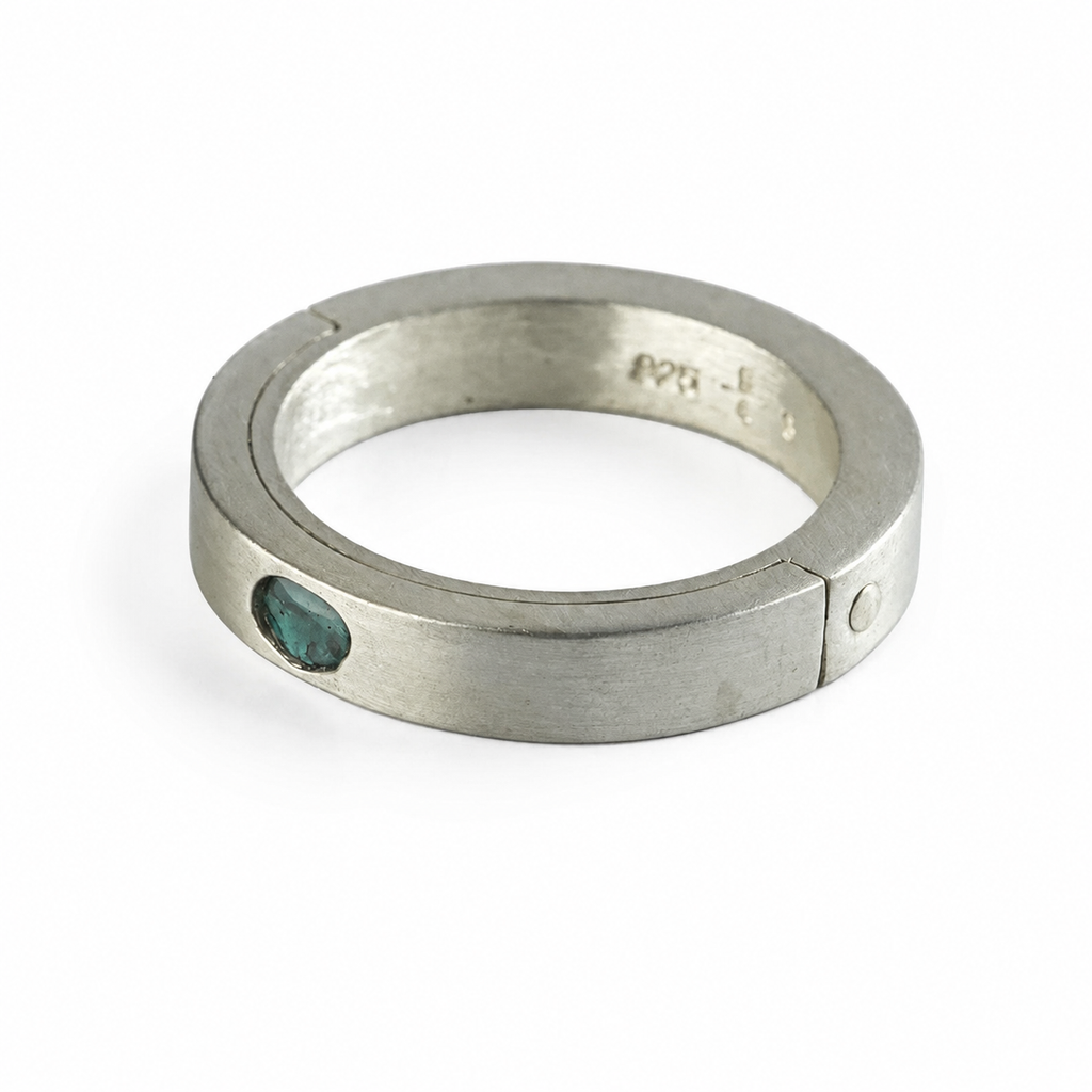 Blue Diamond Slab Ring