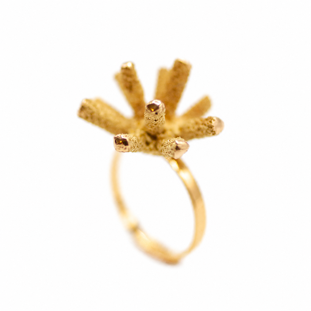 Small Gold Sea Urchin Ring