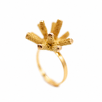 Small Gold Sea Urchin Ring