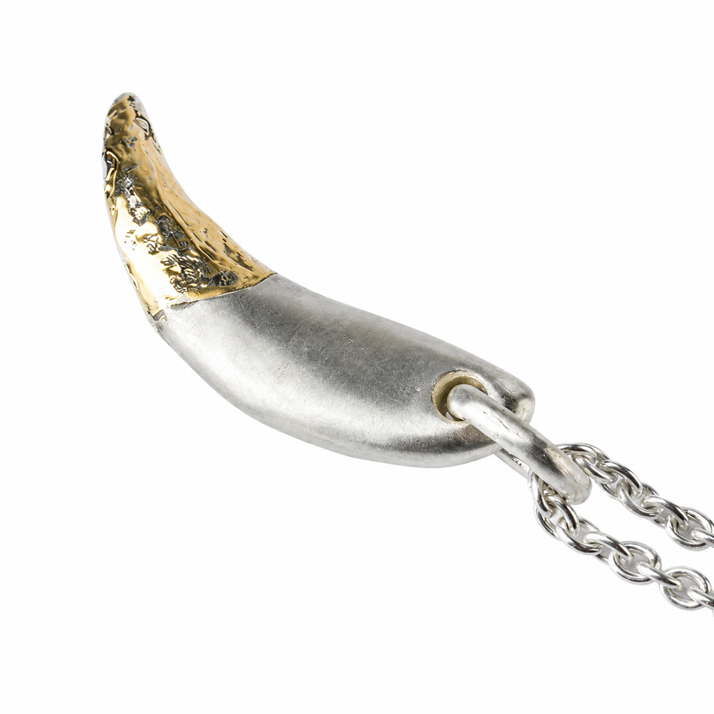 Leopard Tooth Lower Fang Ghost Necklace