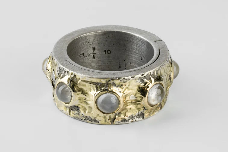 Terrestrial Surfaced, Rainbow Moonstones Ring