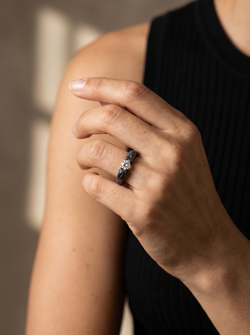 Floating Moissanite Ring