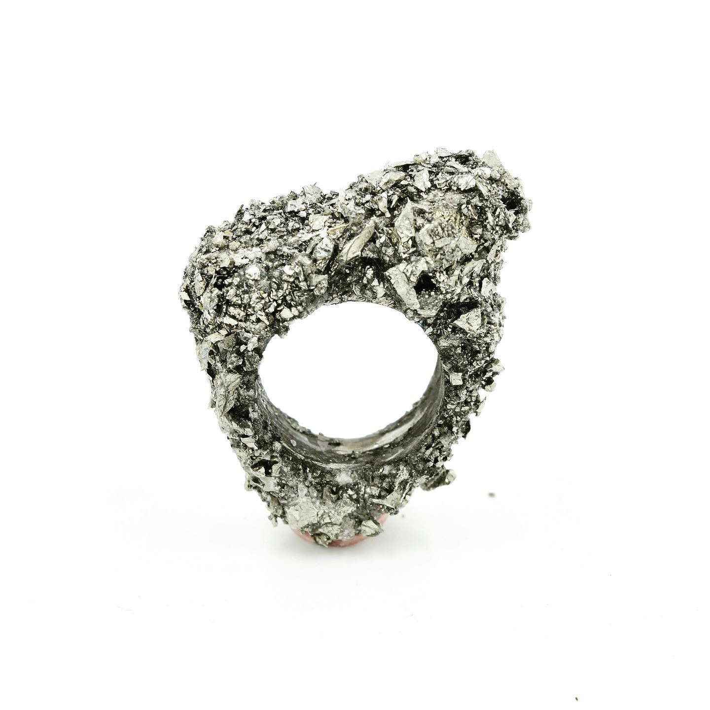 Crushed Pyrite Ring