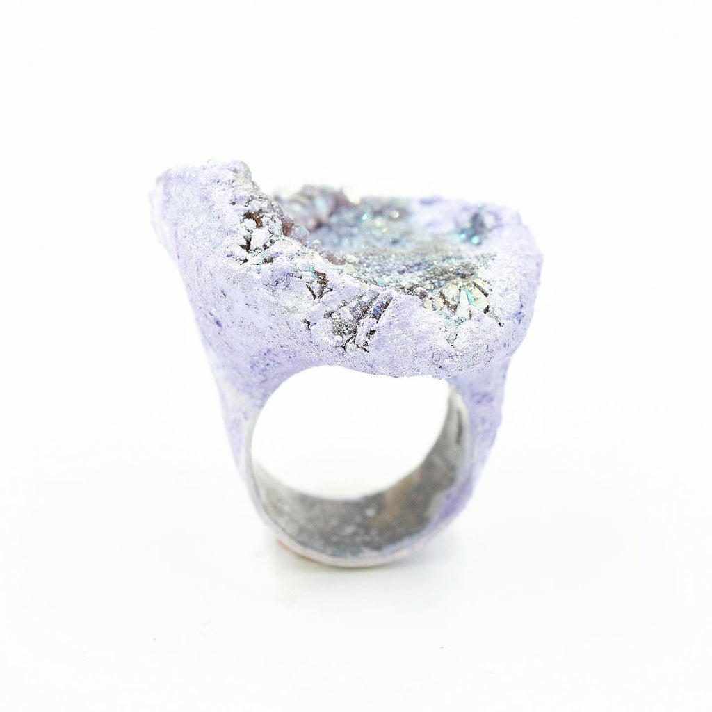 Lilac Druzy Ring