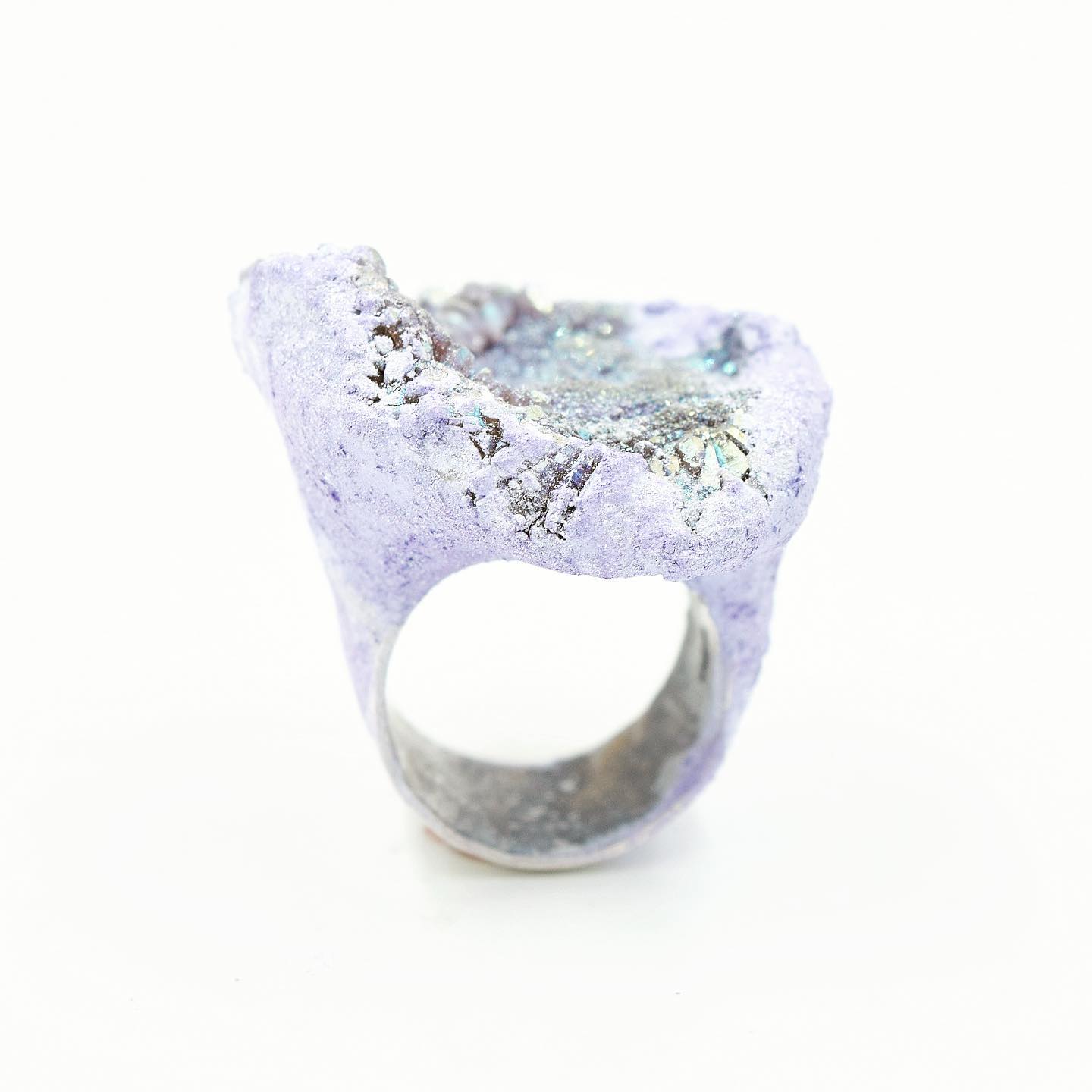 Lilac Druzy Ring