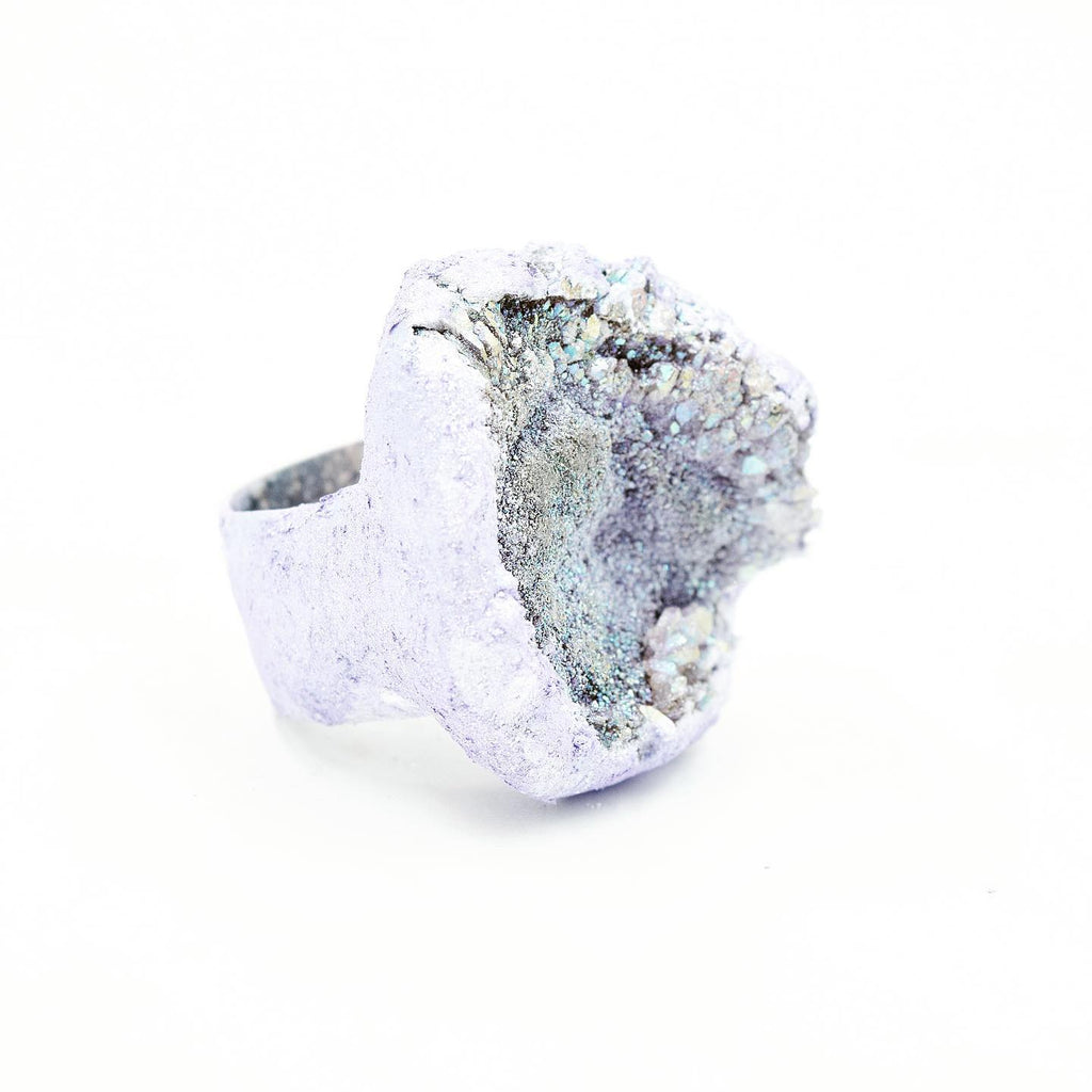 Lilac Druzy Ring