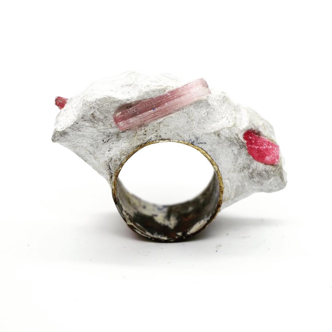 Rose Tourmaline Relic Ring