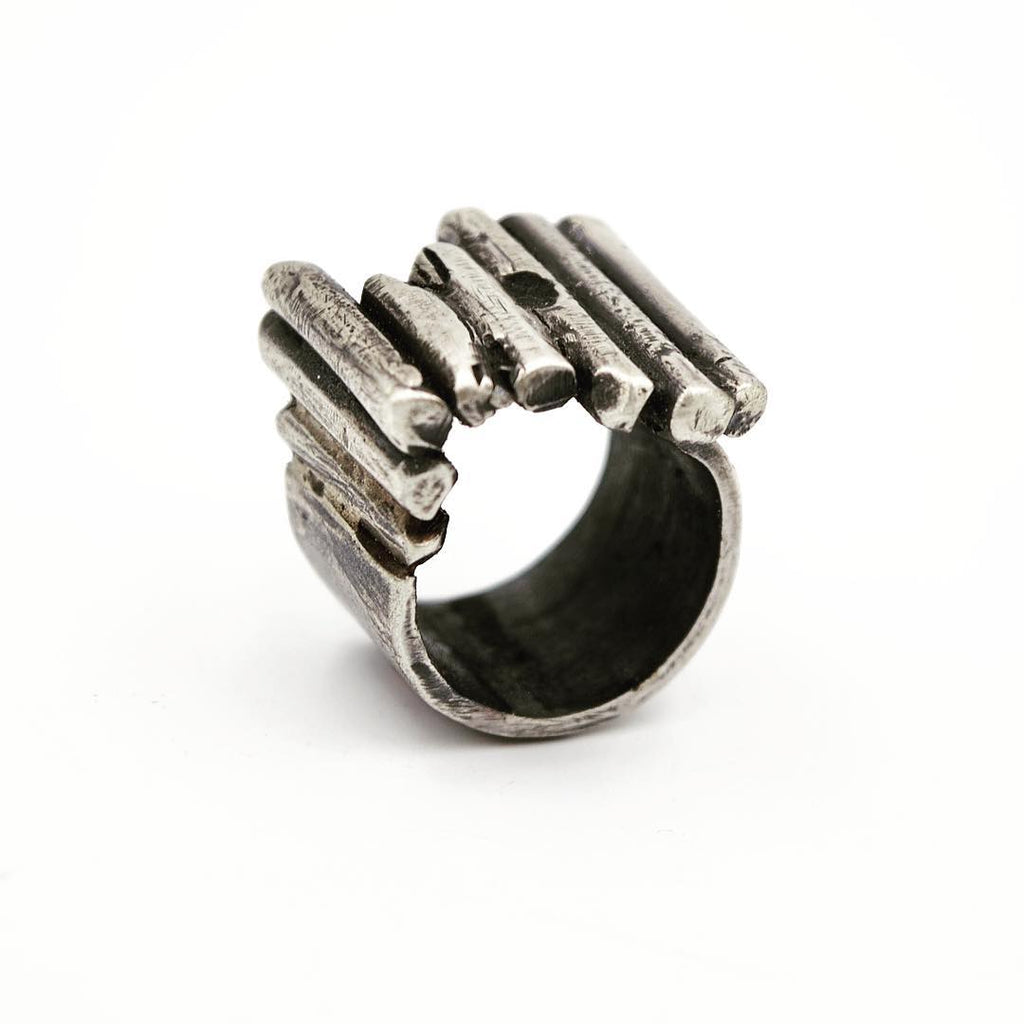 Half Square Sterling Ring