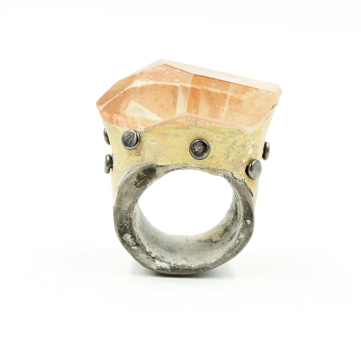 Citrine Rivet Ring