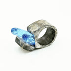 Blue Crystal Burst Ring