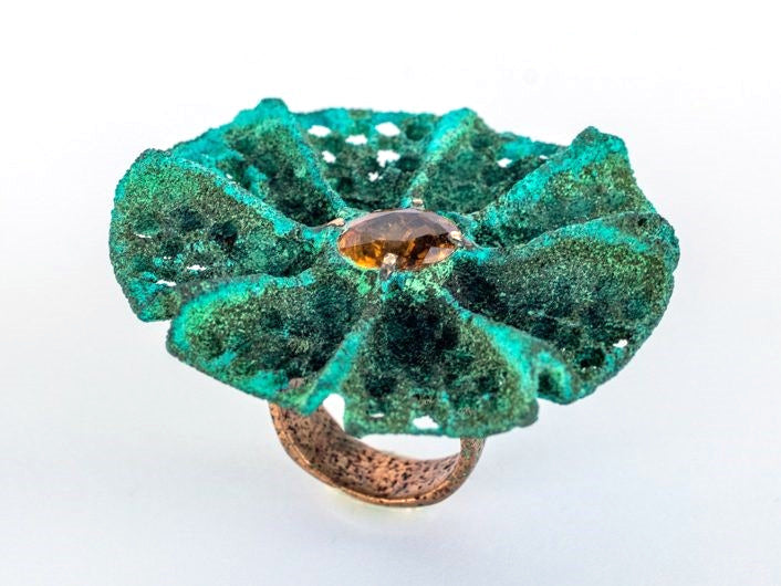 Anillo Disco Citrino