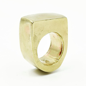Gold Flat Top Hollow Ring