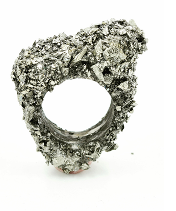 Crushed Pyrite Ring