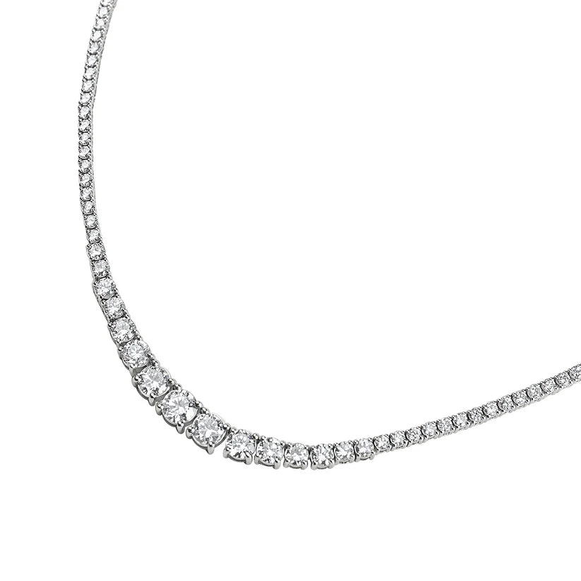 18K Graduated Diamond Tennis Necklace
