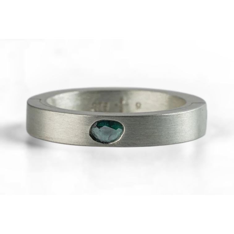 Blue Diamond Slab Ring
