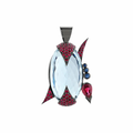 Topaz, Sapphire & Ruby Pendant