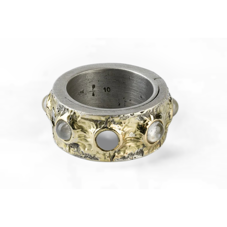 Terrestrial Surfaced, Rainbow Moonstones Ring