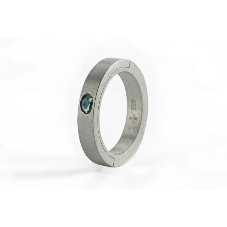 Blue Diamond Slab Ring