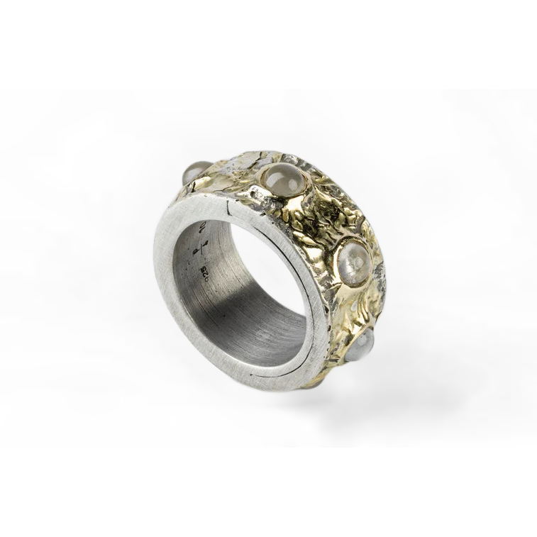 Terrestrial Surfaced, Rainbow Moonstones Ring