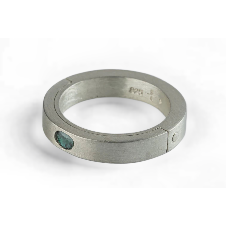 Blue Diamond Slab Ring