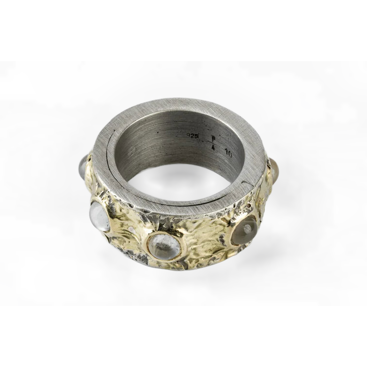 Terrestrial Surfaced, Rainbow Moonstones Ring