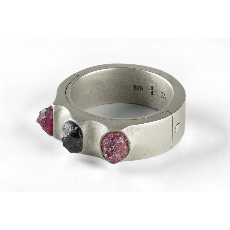 Terrestrial Surfaced, 3 Winza Sapphires Ring