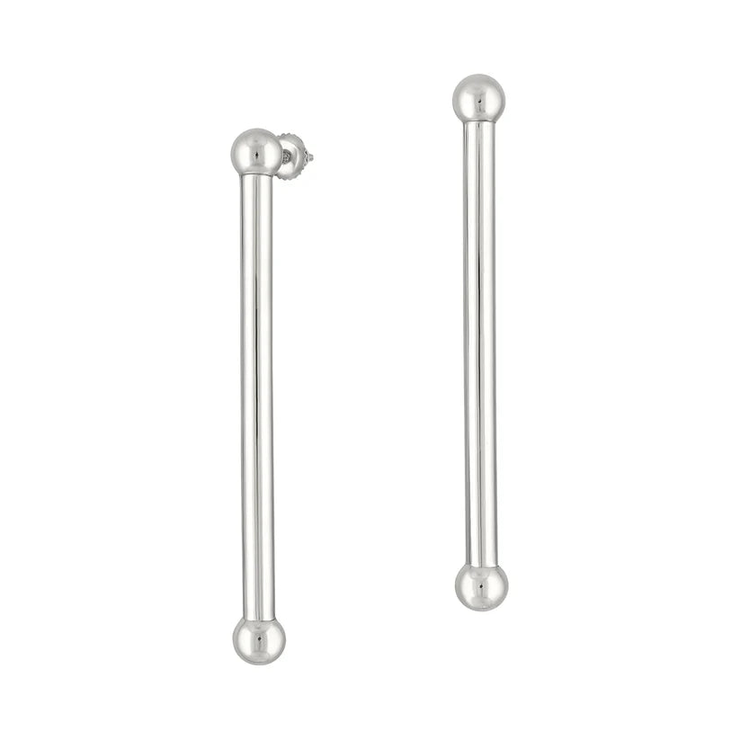 Industrial Drop Earrings Silver